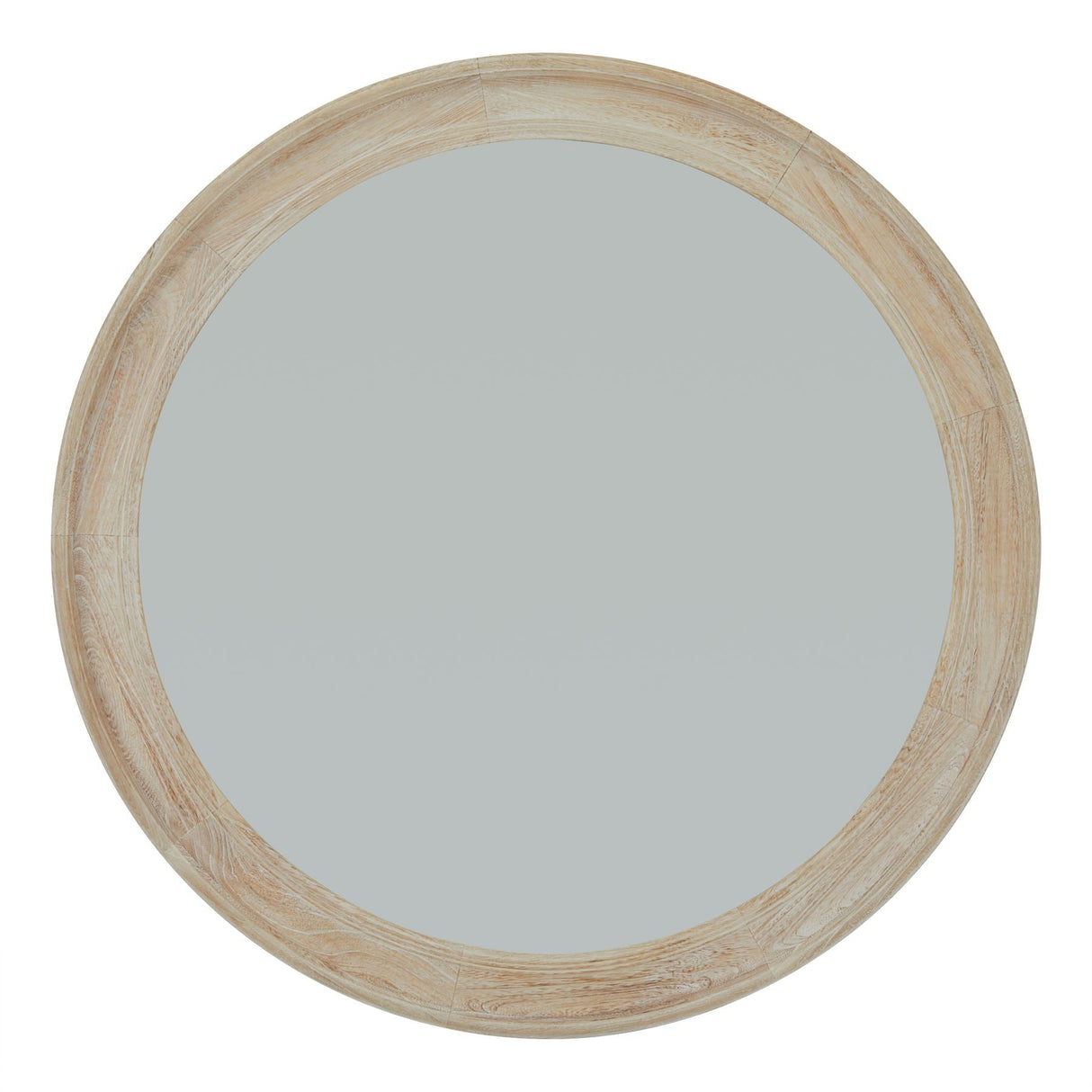 Roxane Round Framed Large Mirror (Washed Wood)
