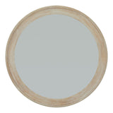 Roxane Round Framed Large Mirror (Washed Wood)
