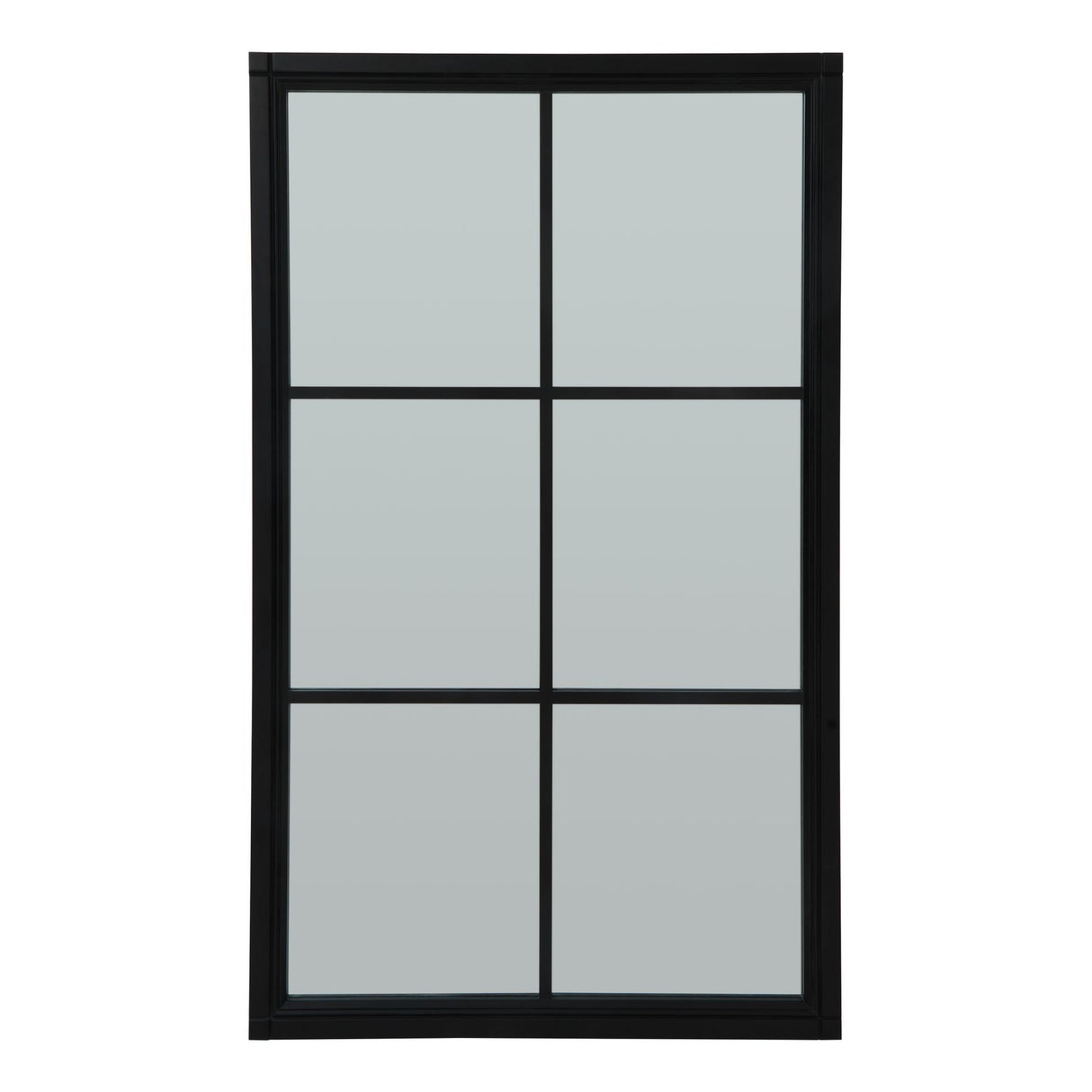 black wood large window mirror
