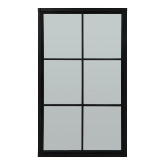 black wood large window mirror