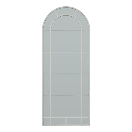 white large arched window mirror