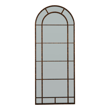 rust effect large arched window mirror
