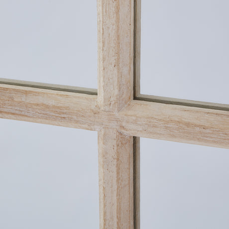 tall washed wood window mirror