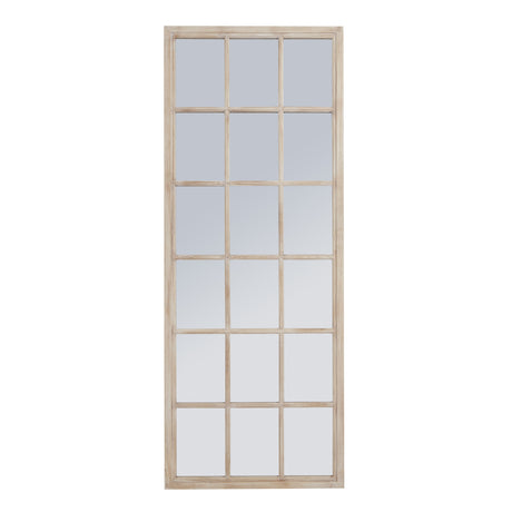 tall washed wood window mirror