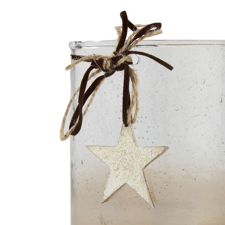 coffee ombre collection large candle holder votive with star