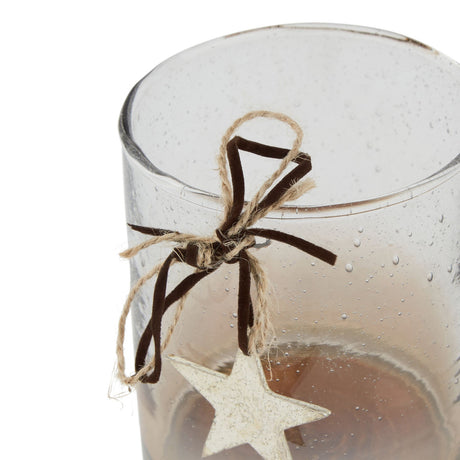 coffee ombre collection large candle holder votive with star