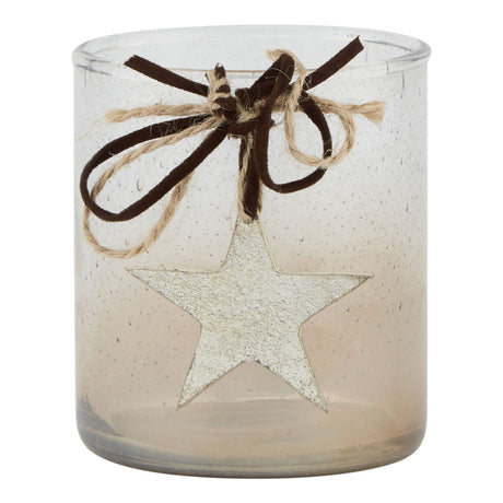 coffee ombre collection candle holder votive with star