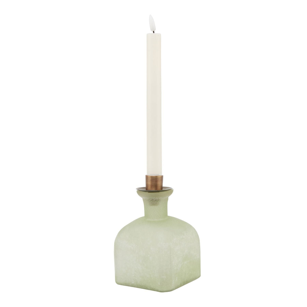 Liora Candle Holder Vase (Smoked Sage and Aged Brass)