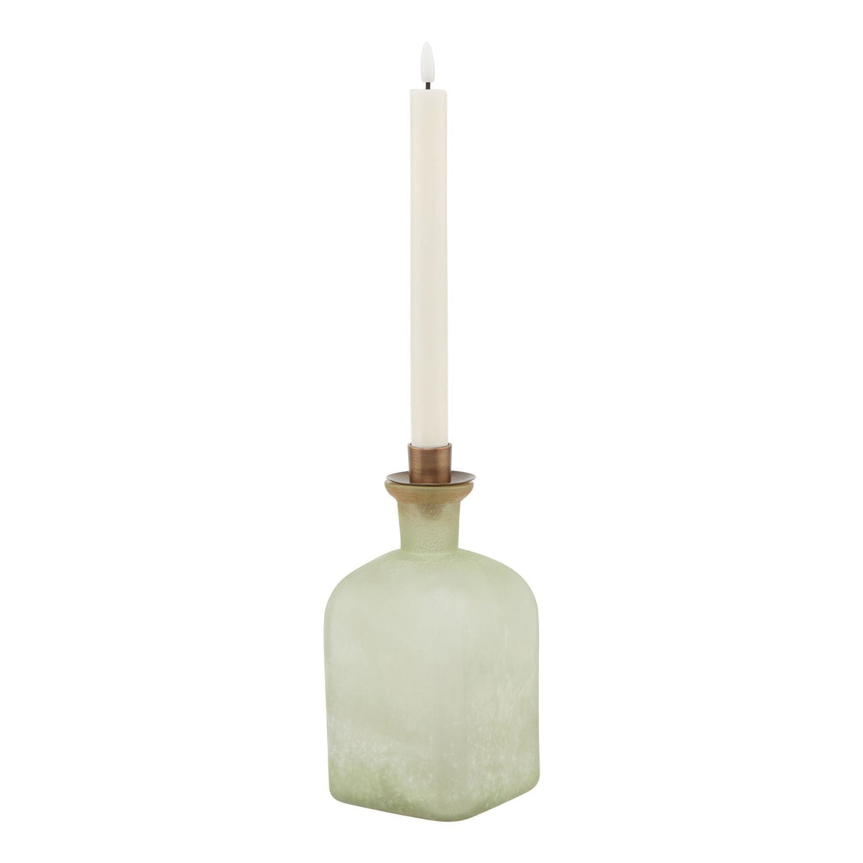 Liora Large Candle Holder Vase (Smoked Sage and Aged Brass)