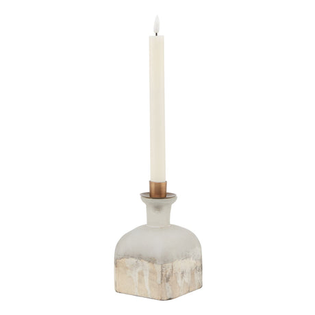 burnished dipped and aged brass candle holder vase
