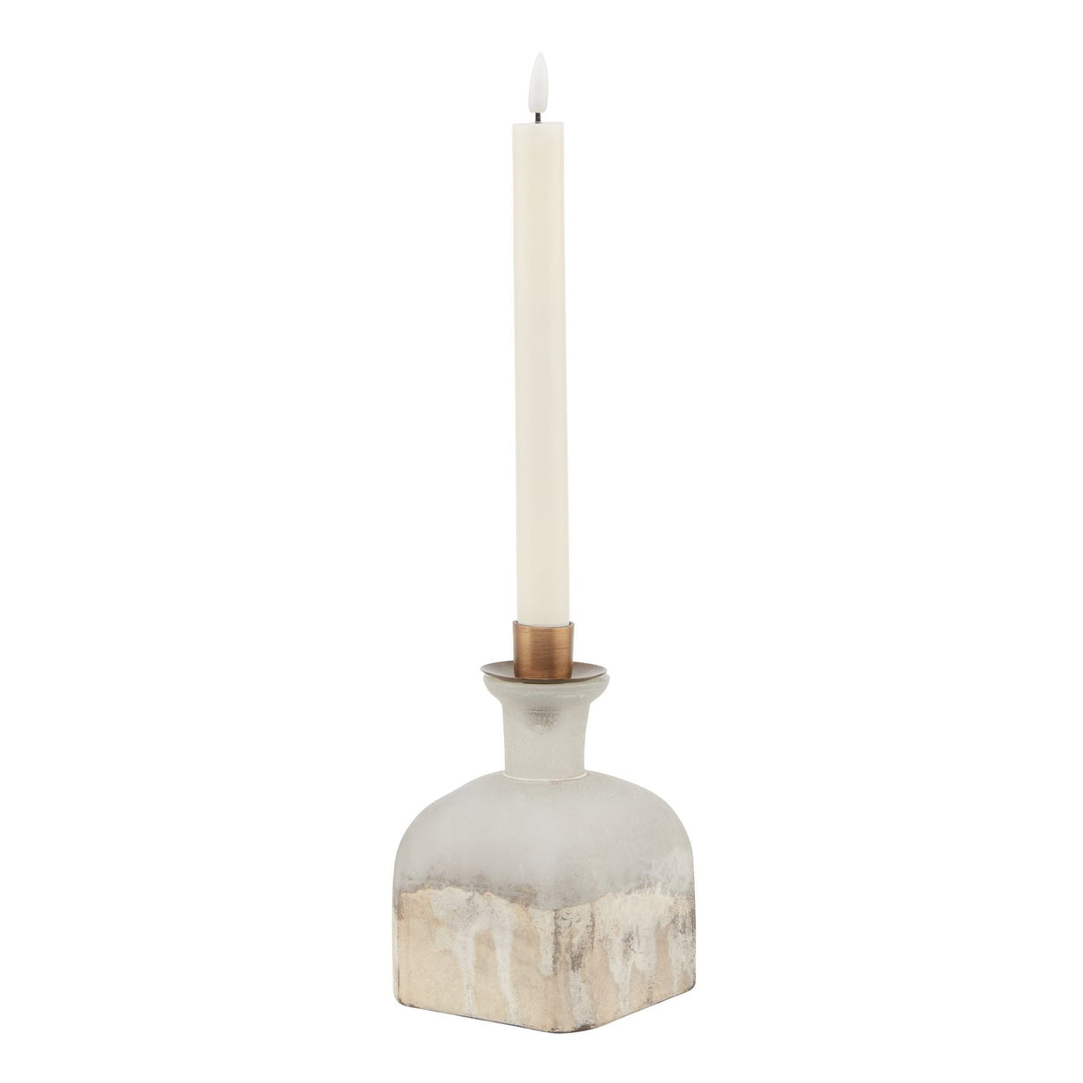 Lorene Dipped and Aged Brass Candle Holder Vase