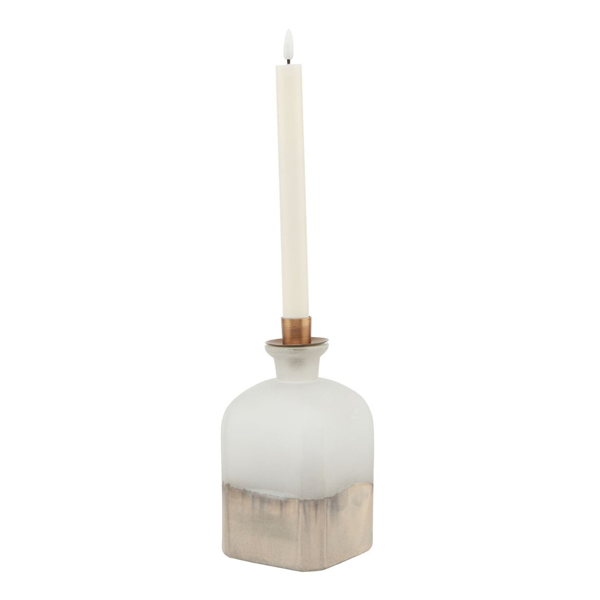 Lorene Dipped and Aged Brass Large Candle Holder Vase