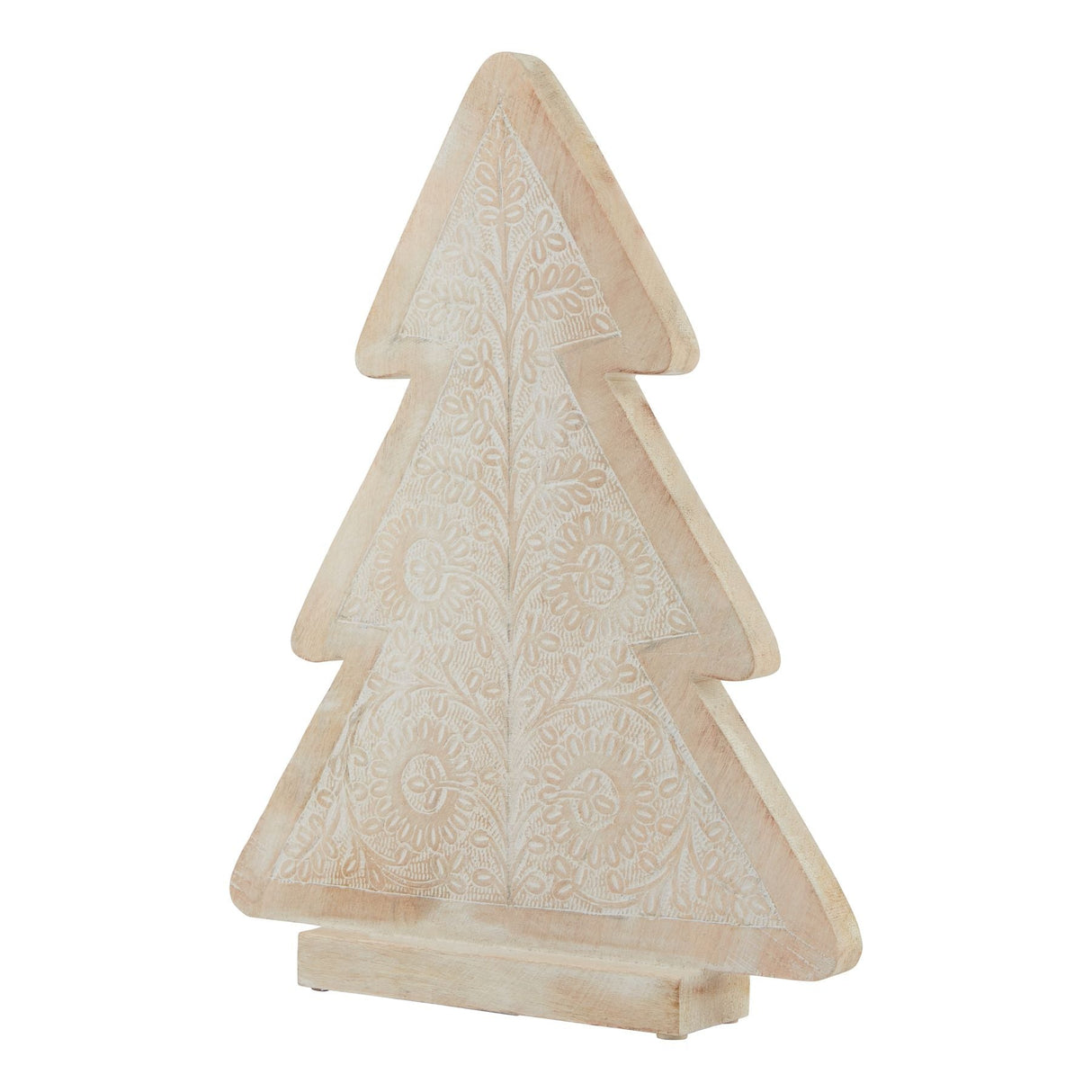 Yvonne Wooden Large Patterned Decorative Tree (White Wash)