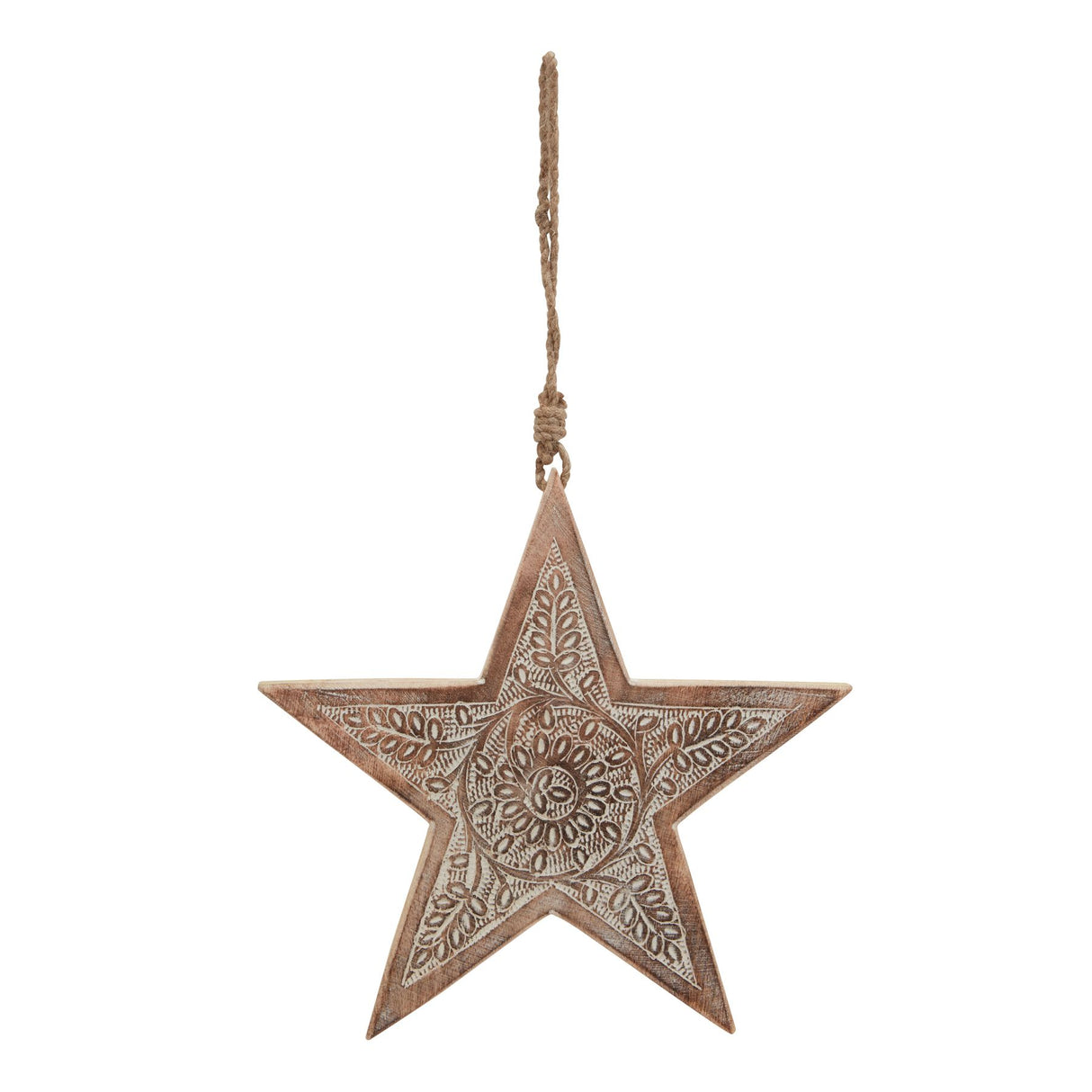 Sabine Natural Wooden Large Patterned Hanging Star