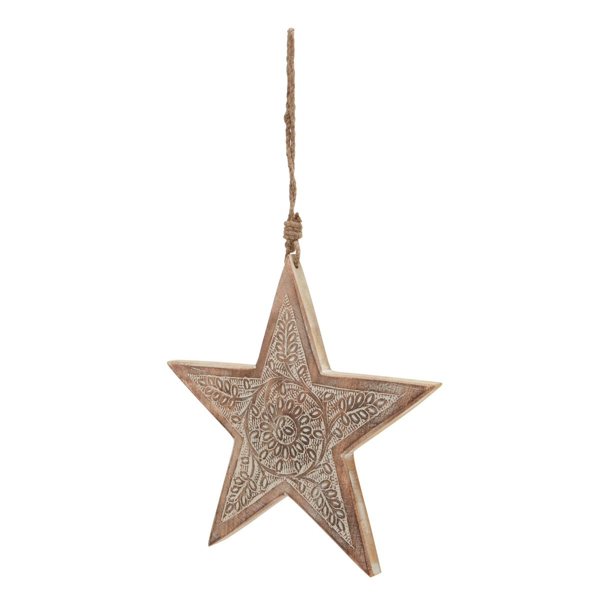 Sabine Natural Wooden Large Patterned Hanging Star