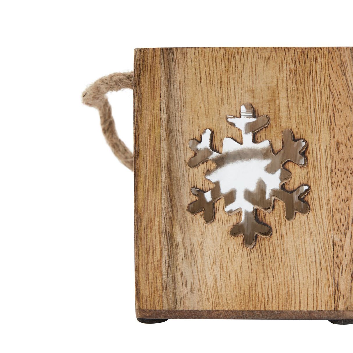 Manon Natural Wooden Small Snowflake Tealight Candle Holder