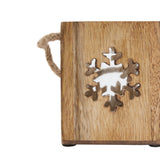 Manon Natural Wooden Small Snowflake Tealight Candle Holder