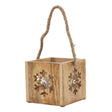 natural wooden snowflake tealight candle holder