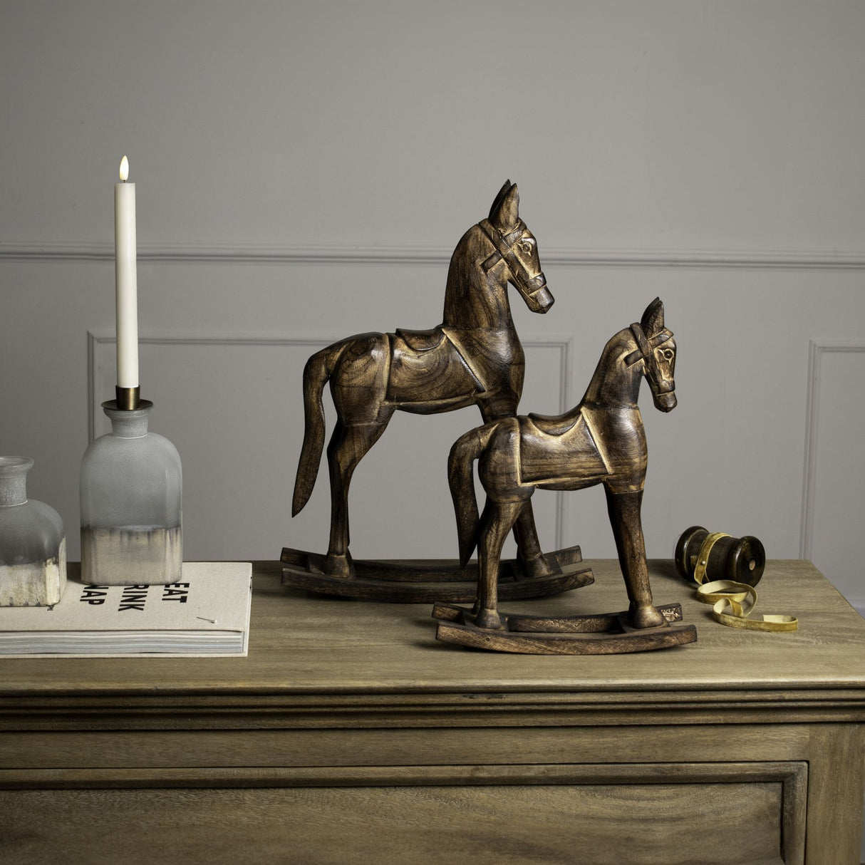 natural rocking horse