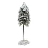Odile Medium Snowy Cedar Tree On Wood Block