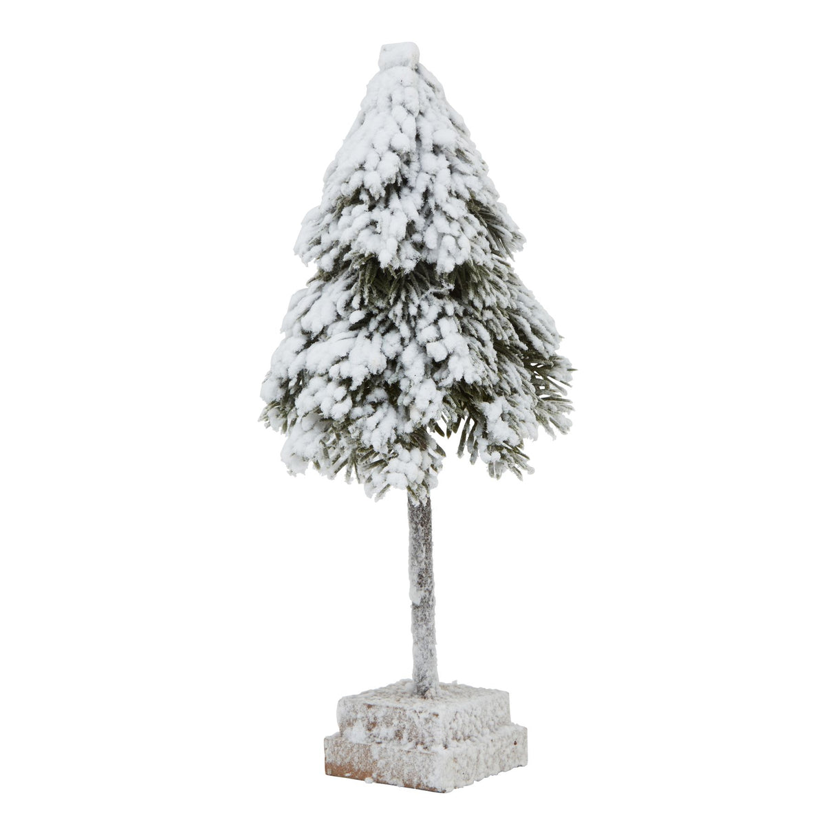 eliane Small Snowy Cedar Tree On Wood Block