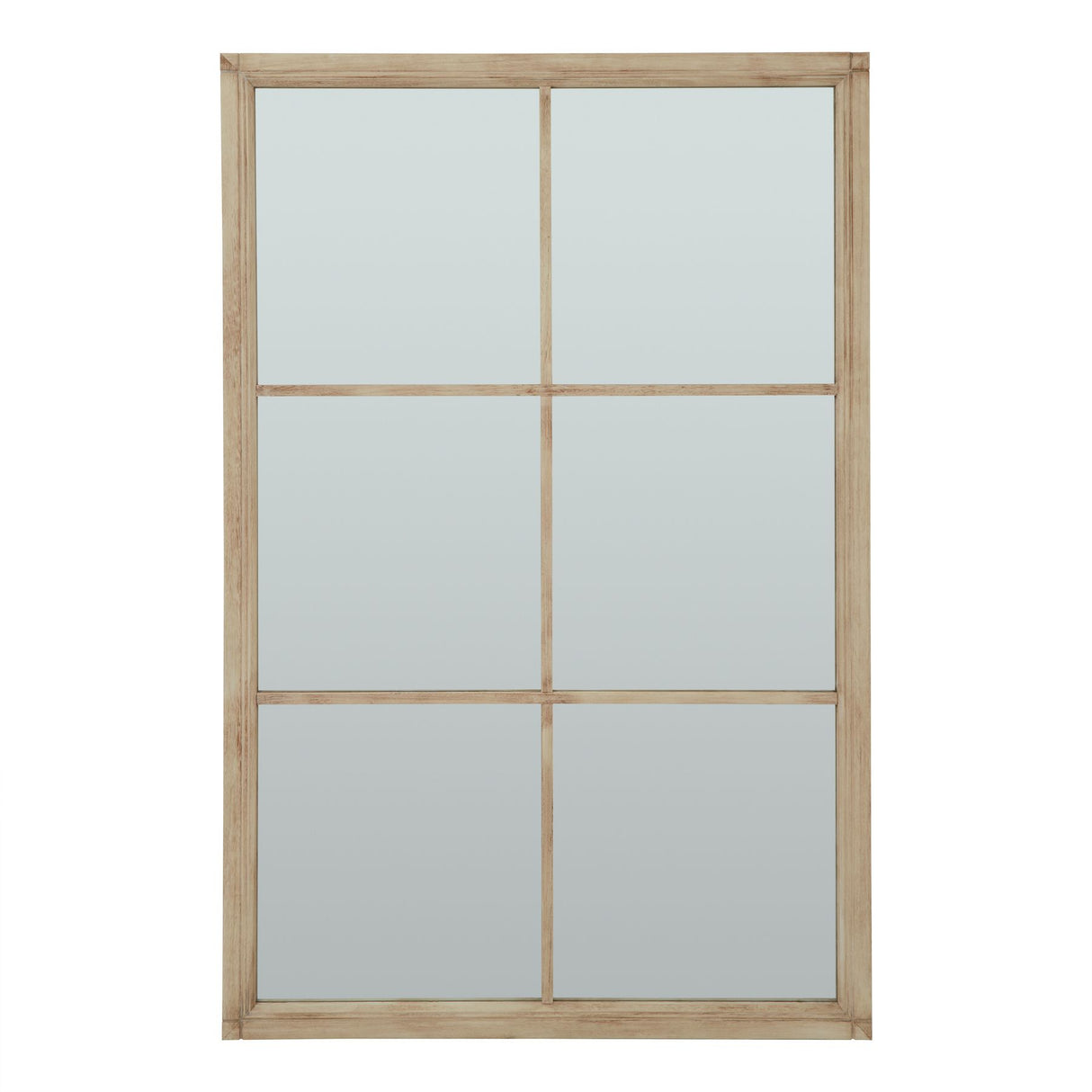 Roxanne Washed Wood XL Window Mirror