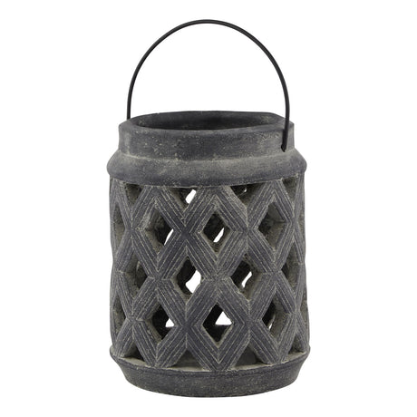 amalfi grey large lattice lantern