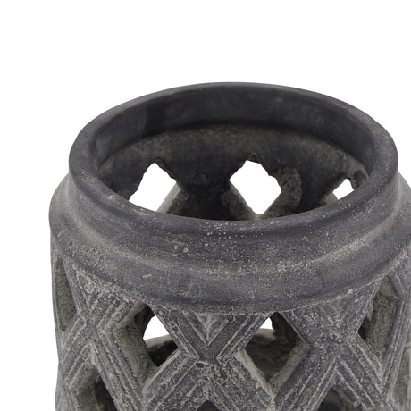 amalfi grey lattice lantern