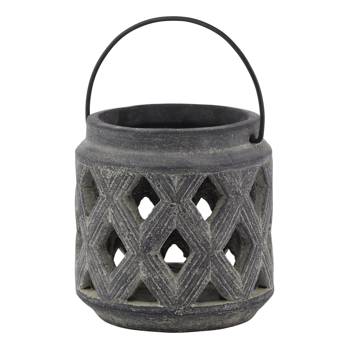 amalfi grey lattice lantern