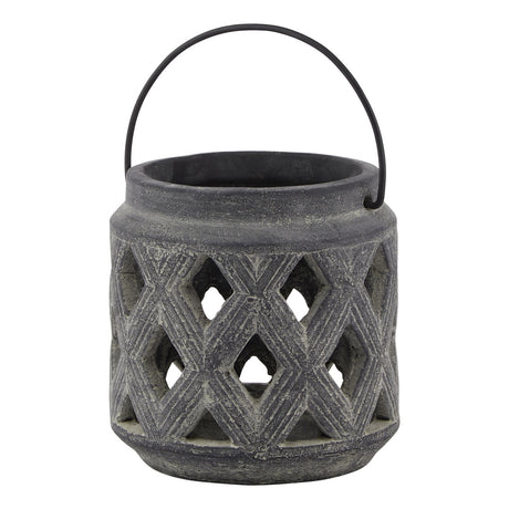 amalfi grey lattice lantern