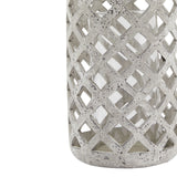 large grey stone effect hurricane lantern
