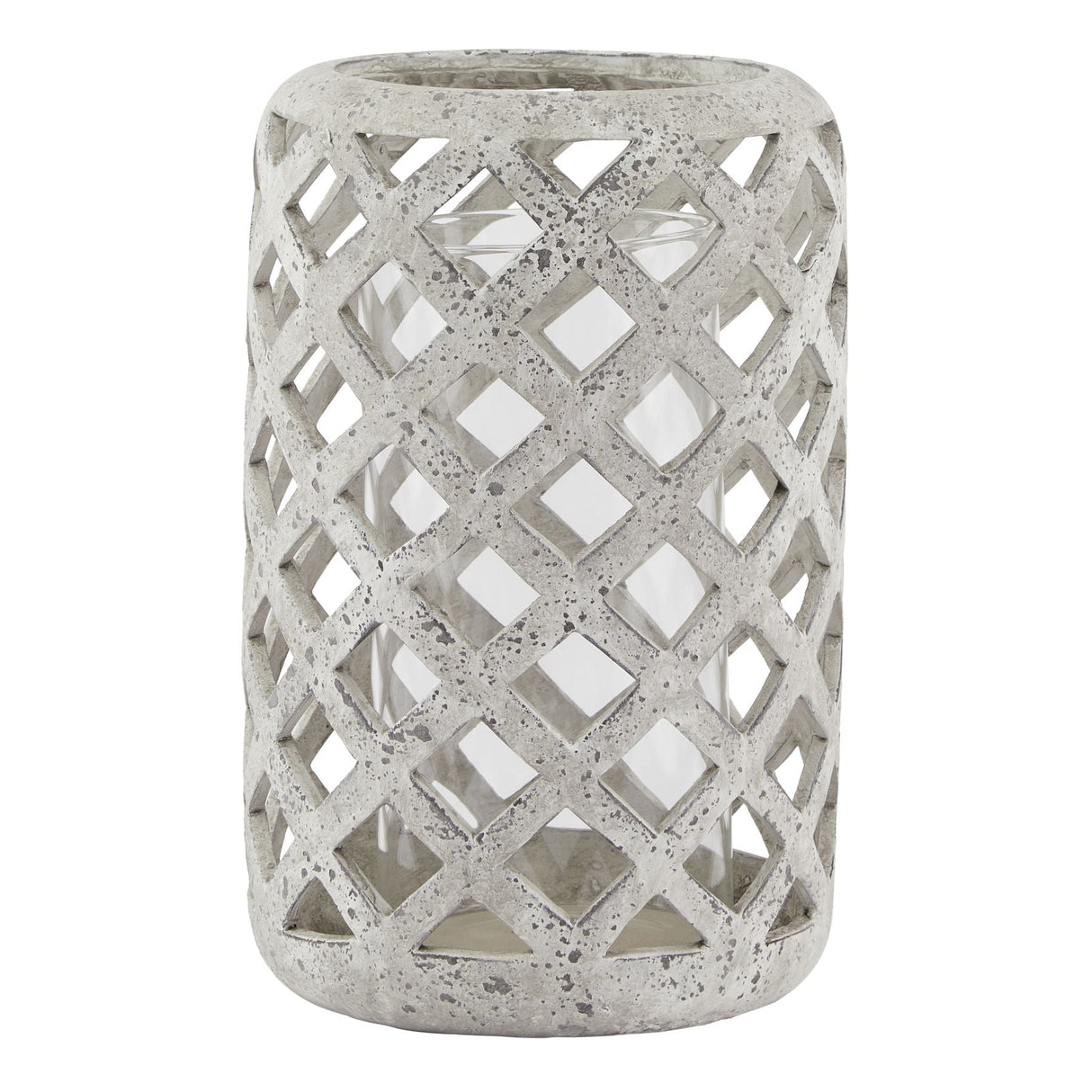 Frederique Large Stone Effect Hurricane Lantern