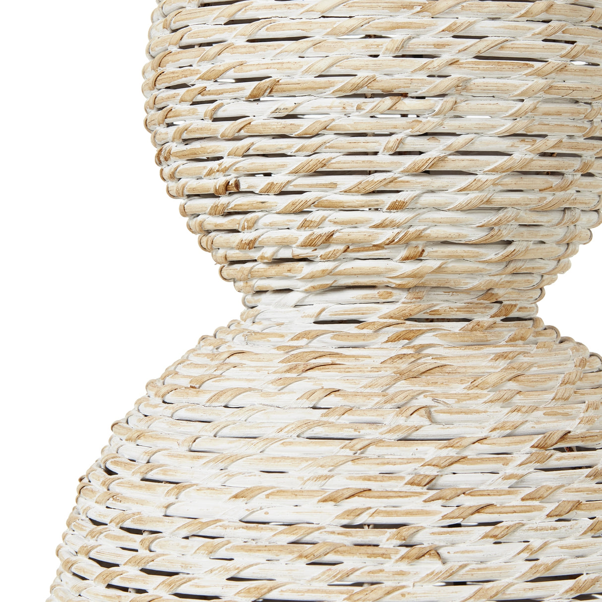 white wash wicker globe table lamp with linen shade