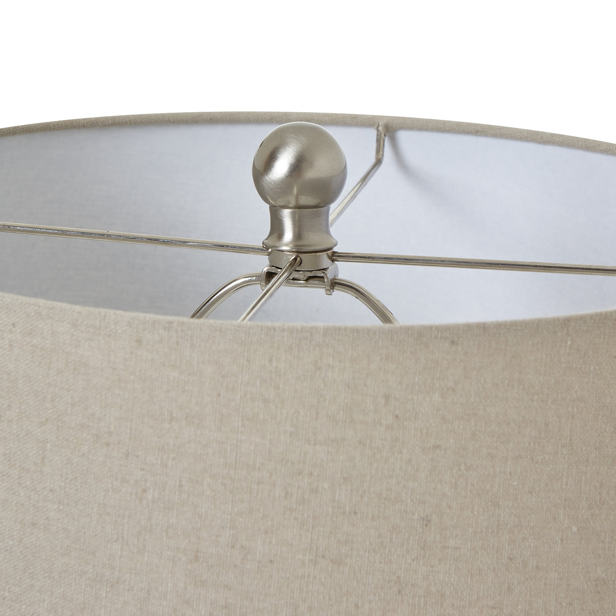 white ceramic ginger jar lamp with linen shade
