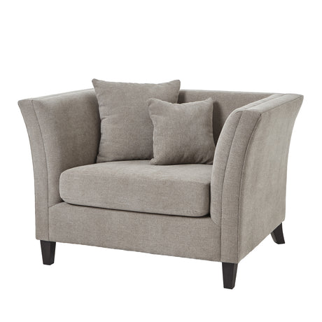 vesper taupe cushion back snuggle chair