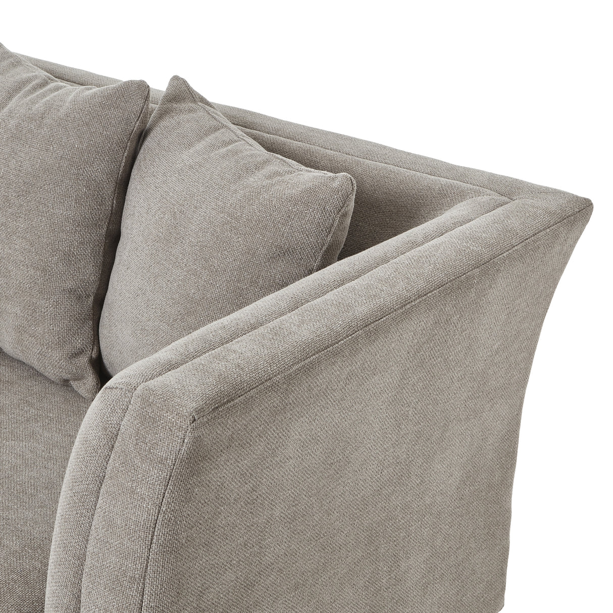 vesper taupe cushion back three seater sofa