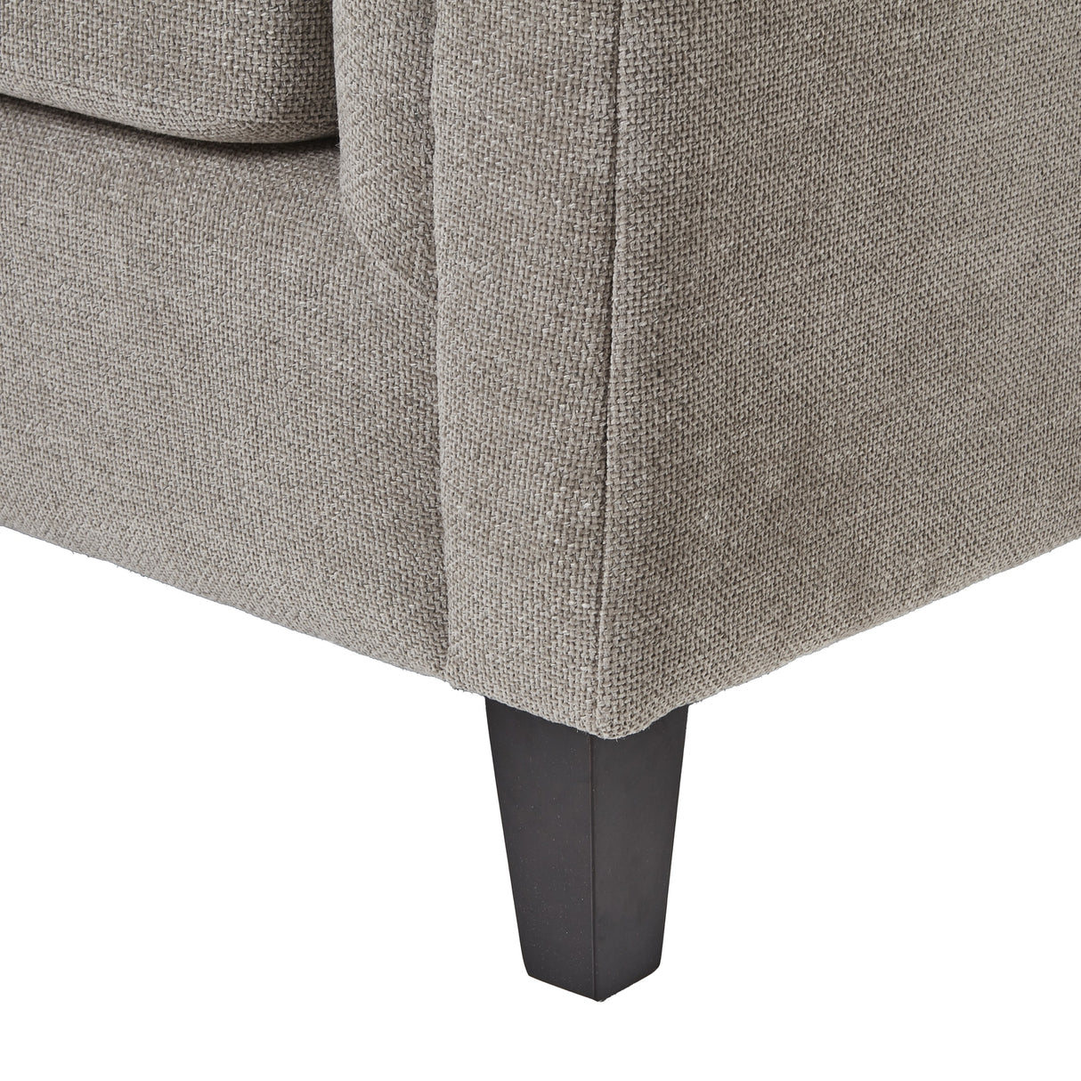 vesper taupe cushion back three seater sofa
