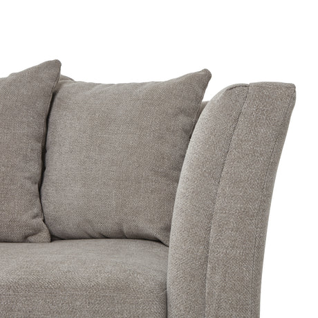 vesper taupe cushion back three seater sofa