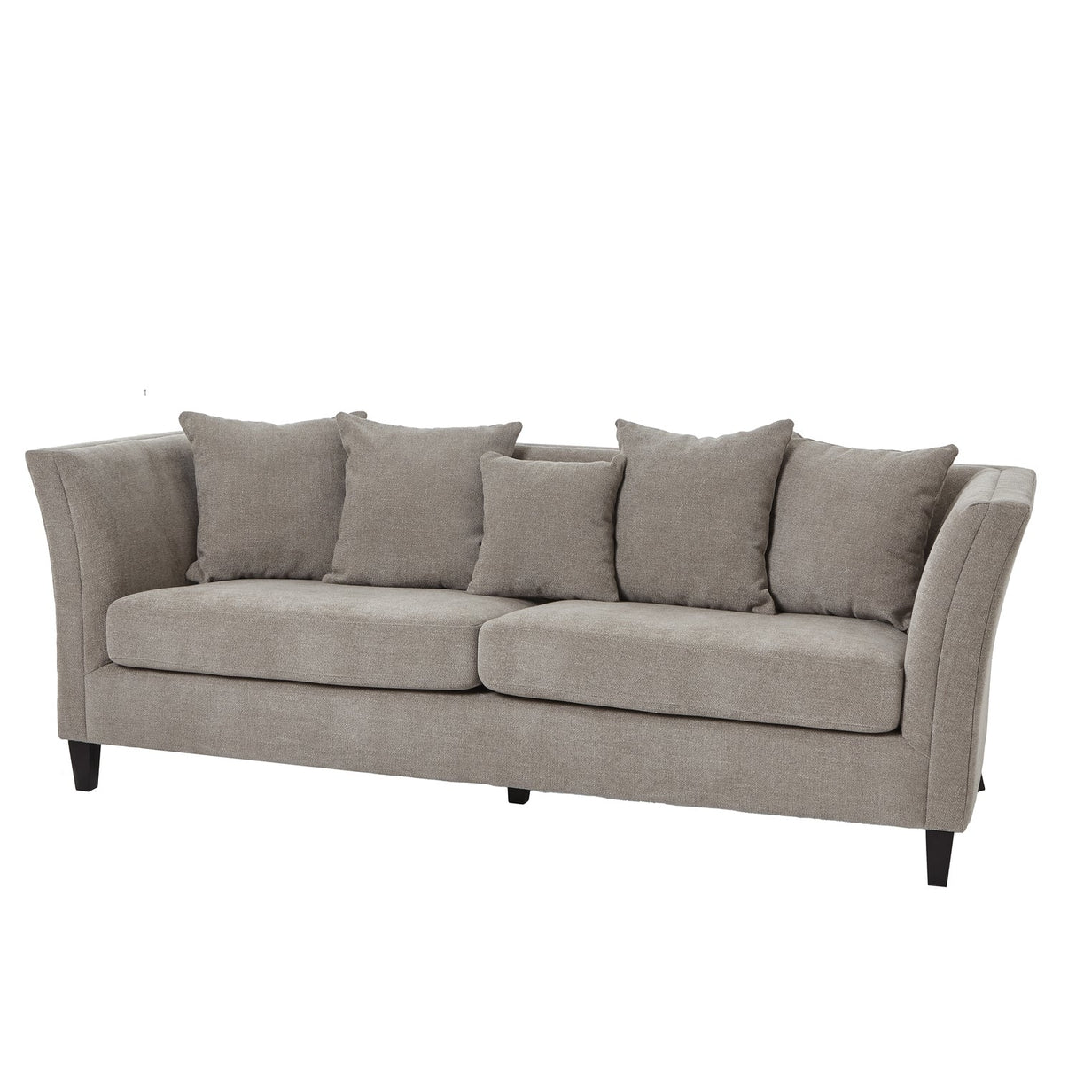 Brigitte Taupe Cushion Back Three Seater Sofa