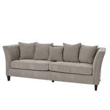 vesper taupe cushion back three seater sofa