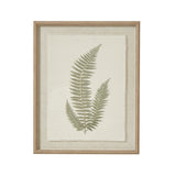 fern art on texture torn paper with beaded frame