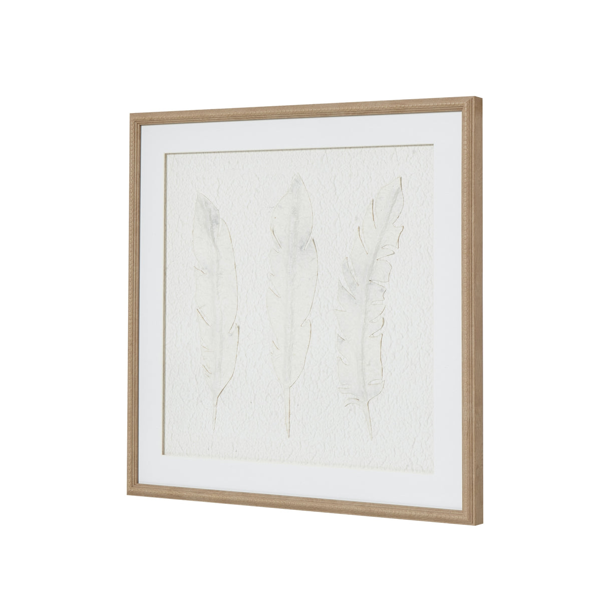 solli white feathers art mounted in beaded frame