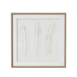Clio White Feathers Art Mounted In Beaded Frame