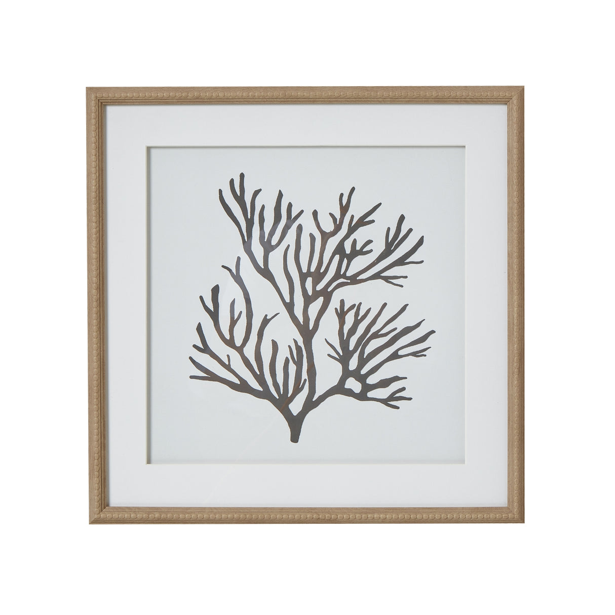 reef coral art mounted in beaded frame