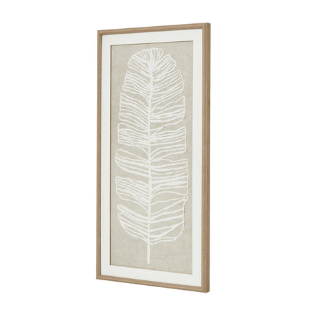 large plume white feather art mounted in beaded frame
