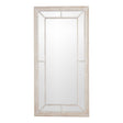 large washed wood framed window mirror