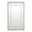 washed wood framed window mirror