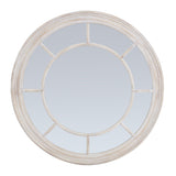 Roxane Washed Wood Framed Round Mirror