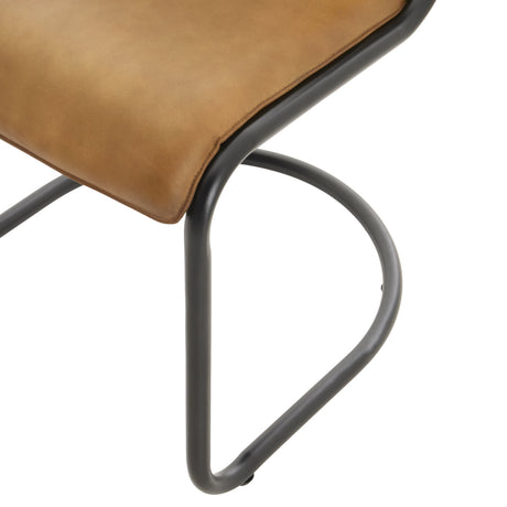 billy leather curved dining chair