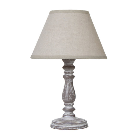 setia column table tamp with linen shade